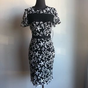 Aqua sz S open knit crochet sheath dress